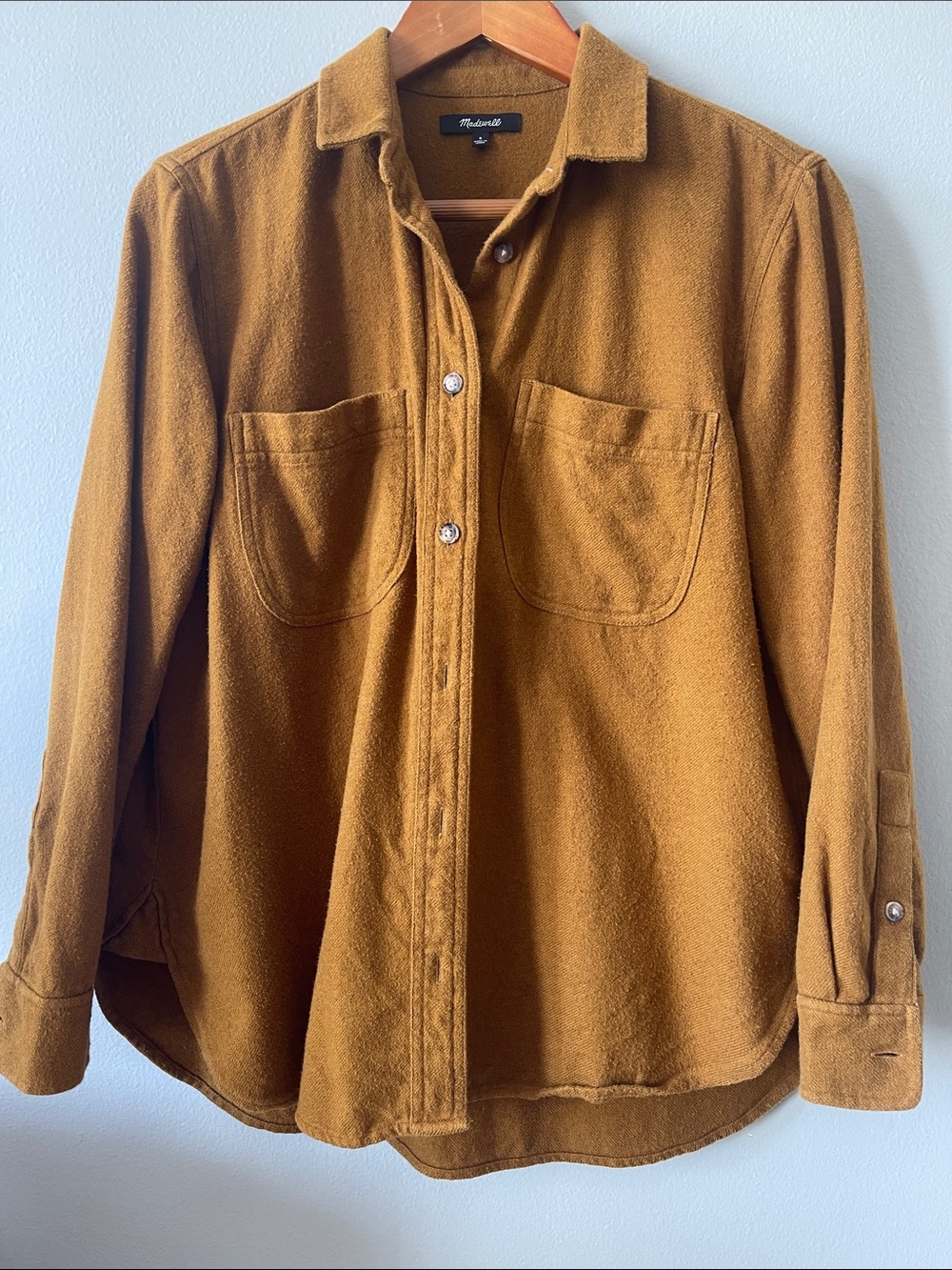 Madewell Mustard Button-Down flanel Shirt